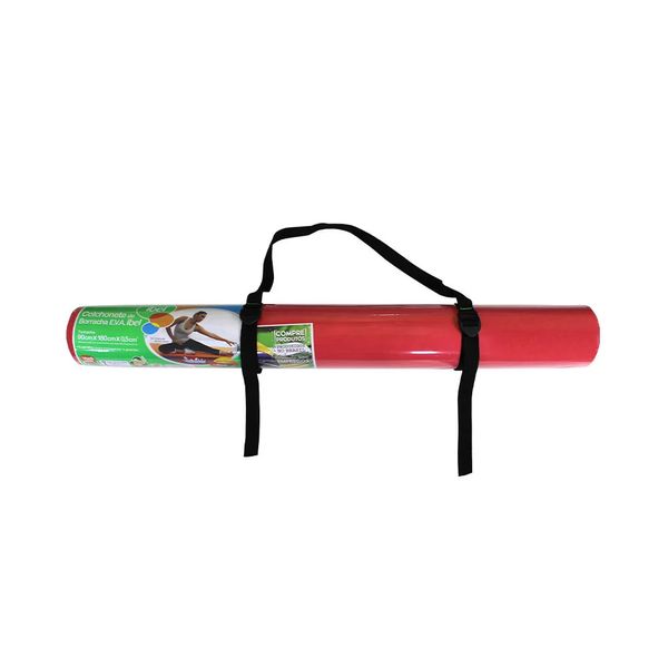 Tapete de Yoga Ibel em EVA 90x1,80x0,5cm Vermelho com Alça Tapete de Yoga Ibel em EVA 90x1,80x0,5cm Vermelho com Alça