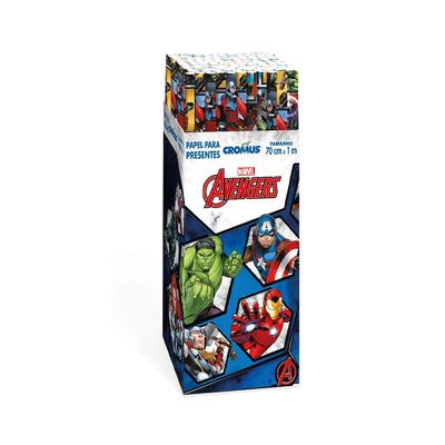 Papel de Presente Cromus Avengers 70cmx100cm - Item Sortido