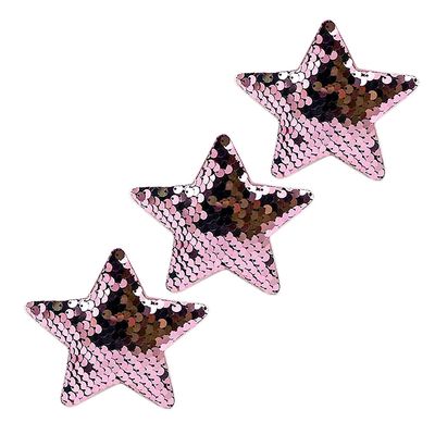 Presilha Natal Le Estrela Rosé Gold com 3 Unidades