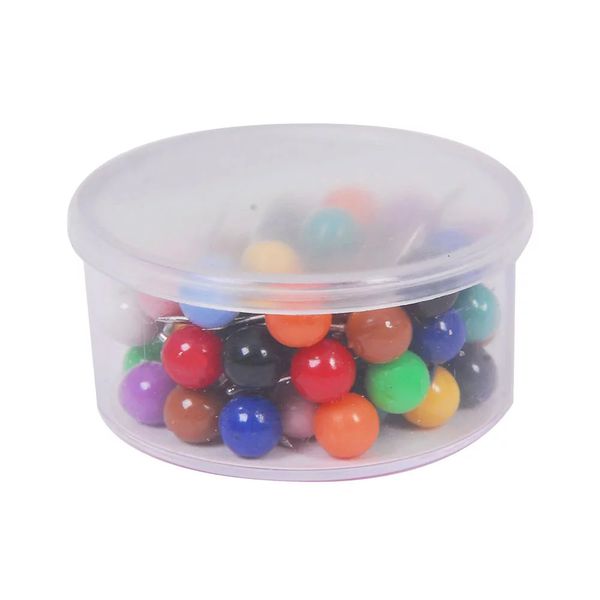 Alfinete Acc Nº3 Aço Niquelado Cabeça Plástica Redonda Colorida para Mapas e Quadros com 25 Unidades