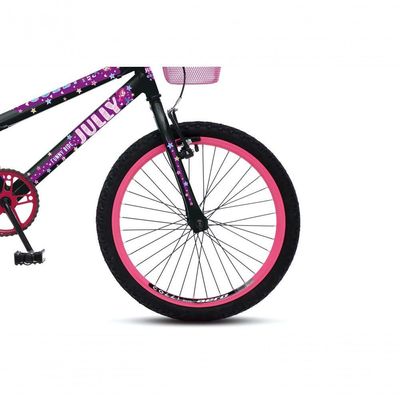 Bicicleta Jully Aro 20 Aero 36 Raias, Freios V-brake Dianteiro E Traseiro, Suporte De Guidão Down Hill E Cestinha