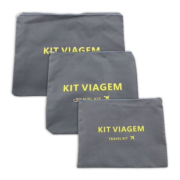 Kit Organizador Mala Le Travel com 3 Peças Cinza Kit Organizador Mala Le Travel com 3 Peças Cinza