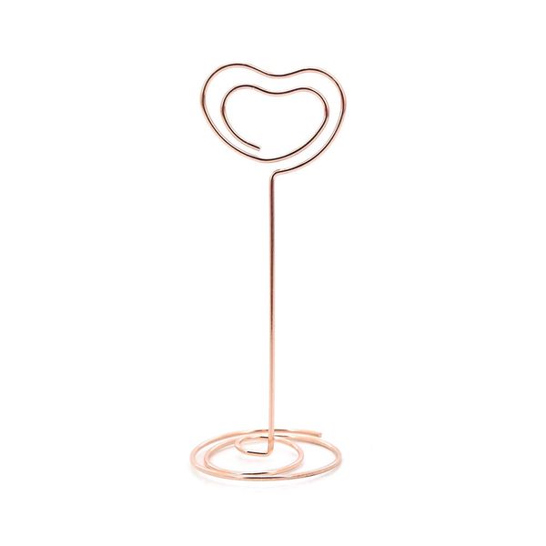 Suporte Memo Clip de Mesa Metálic Coração 10cm Rosé Gold Suporte Memo Clip de Mesa Metálic Coração 10cm Rosé Gold