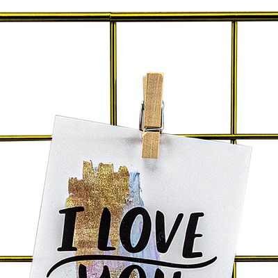 Painel Aramado Le Memory Board com Clipes e Papéis para Fotos Modelo Retangular Gold 60x30cm