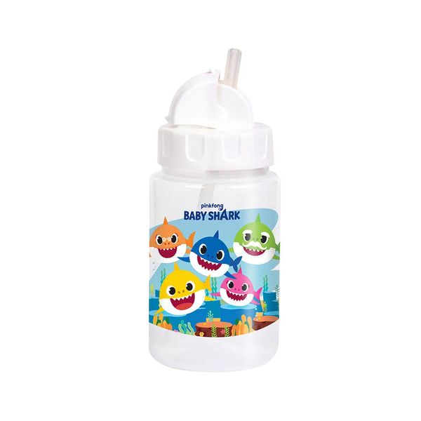 Copo com Canudo Babygo Silicone Retrátil Baby Shark 340ml Copo com Canudo Babygo Silicone Retrátil Baby Shark 340ml