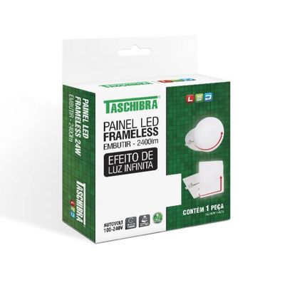 Painel Led Frameless Redondo Embutir 24 Watts 6500k - 15140107 - Taschibra