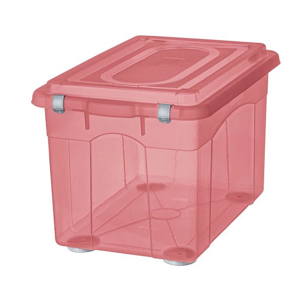 Caixa Organizadora Sanremo Top Stock em Plástico Rosa 56,1L