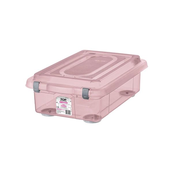 Caixa Organizadora Sanremo Top Stock em Plástico Rosa 8,6L