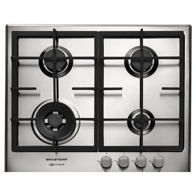 Cooktop 4 Bocas Gourmand BDK60DR Brastemp Inox / 220V