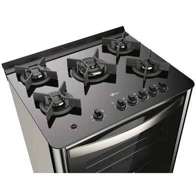 Fogão 5 Bocas a Gás de Piso com Grill Elétrico Fischer Gran Cheff  26988 Inox / 220V