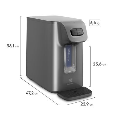 Purificador Electrolux com Compressor Experience Painel Mecânico Grafite (PC01X) 127V