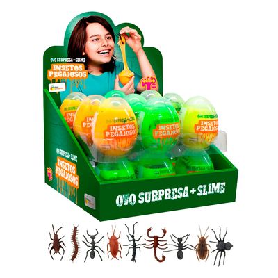 Ovo Surpresa Doce Brinquedo Insetos Pegajosos 98g