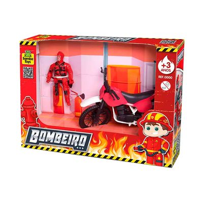 Moto Samba Toys com Bombeiro