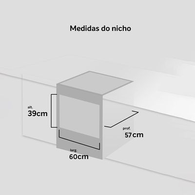 Forno de Embutir Elétrico 44L Atlas U Top com Grill e Timer Preto / 110V