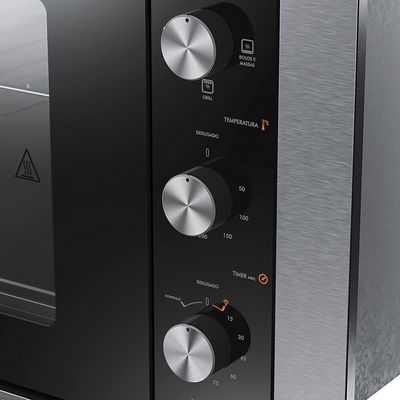 Forno de Embutir Elétrico 44L Atlas U Top com Grill e Timer Preto / 110V