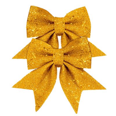 Kit Laço Com Glitter Casa Ambiente com 2 Unidades 13cm - Item Sortido