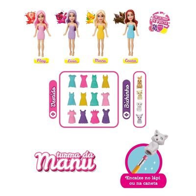 Boneca Turma da Manu Polibrinq com Acessórios - Item Sortido