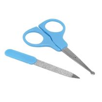 Kit Higiene Pais e Filhos com Tesoura e Lixa Azul