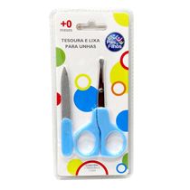 Kit Higiene Pais e Filhos com Tesoura e Lixa Azul