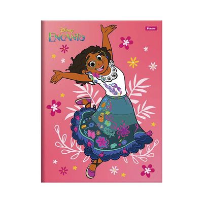 Caderno Brochura Foroni Capa Dura 1/4 Disney Encanto 80 Folhas - Item Sortido