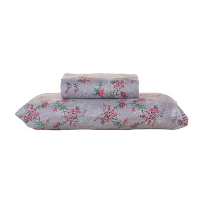 Jogo de Cama Solteiro Andreza Rosely Floral 100% Poliéster 2 Peças