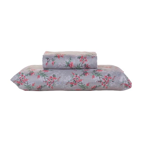 Jogo de Cama Solteiro Andreza Rosely Floral 100% Poliéster 2 Peças