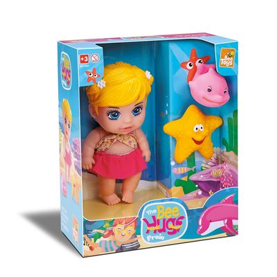 Boneca Bee Toys Mini Hugs Praia com Acessórios