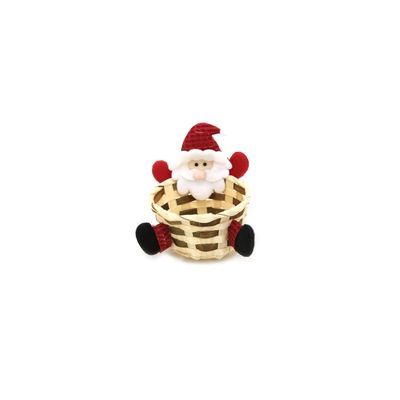 Enfeite Cesta de Natal Le com Figuras Luxo Vermelha 13x11cm