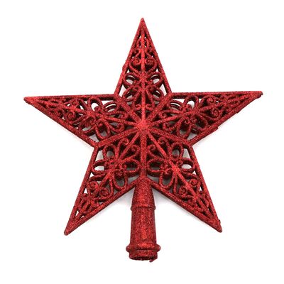 Ponteira Estrela para Árvore de Natal Le com Glitter 20cm