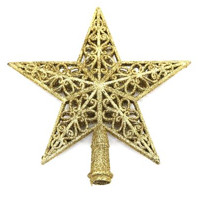 Ponteira Estrela para Árvore de Natal Le com Glitter 20cm