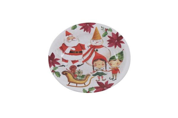 Prato de Natal Le Magia em Melamina Raso 24,9cm