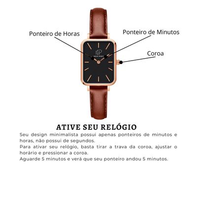 Relógio Feminino Quadrado De Pulso Casual Fundo Preto Social