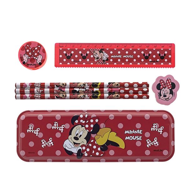 Kit Escolar Molin Minnie Estojo + Apontador + Régua + 3 Lápis HB + Borracha Kit Escolar Molin Minnie Estojo + Apontador + Régua + 3 Lápis HB + Borracha