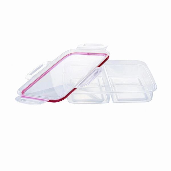 Pote para Mantimentos Hermético Plasútil Trava Mais Retangular com Divisória Vermelho 1L Pote para Mantimentos Hermético Plasútil Trava Mais Retangular com Divisória Vermelho 1L