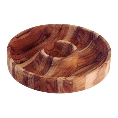 Petisqueira Churrasco Tramontina Fundo Central em Madeira Teca FSC com Acabamento em Óleo Mineral 31,5x31,5 cm