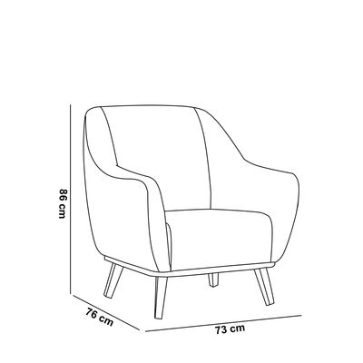 Poltrona Decorativa Pauline D07 Base Madeira Linho Aveia - D'Rossi