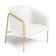 Poltrona Sala Industrial Alta Dourado Stella Sintético PU Branco D03 - D'Rossi