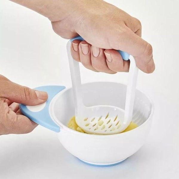 KIT INFANTIL AMASSADOR DE PAPINHA POTE AZUL PLÁSTICO WESTERN