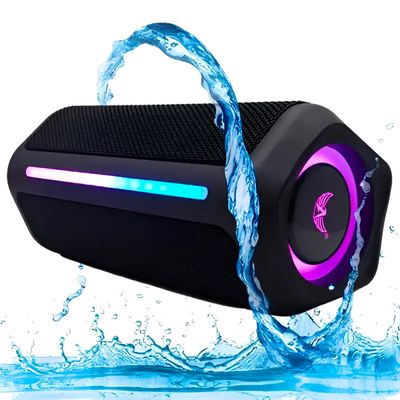 Caixa de Som Bluetooth Resistente à Água Portátil LED RGB Modelo:Azul