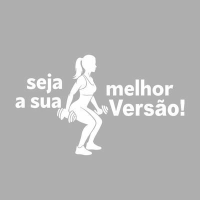 Adesivo De Parede Academia Seja A Sua Melhor Versão Mulher (160x95cm) Cor Branco Cor Preto