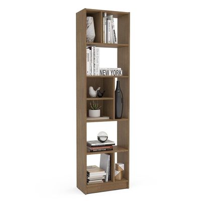 Estante de Livros Piratini Alta 9 Prateleiras 178cm Design Clean Compacta Politorno Freijó
