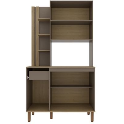 Cozinha Compacta Safira 108cm 5 Portas e 2 Prateleiras Bartira Nude