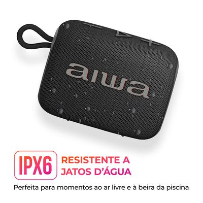 Caixa de Som Speaker AIWA AWS-SP-07-B 7W Bluetooth IPX6 Bivolt
