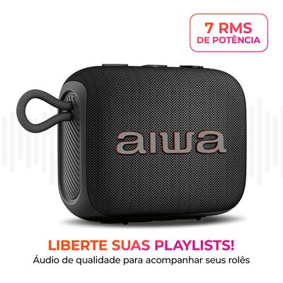 Caixa de Som Speaker AIWA AWS-SP-07-B 7W Bluetooth IPX6 Bivolt