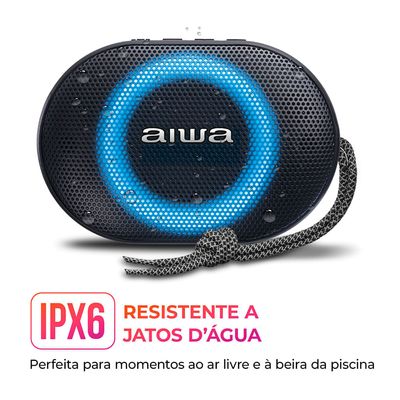 Caixa de Som Speaker AIWA AWS-SP-06-B 10W Bluetooth IPX6 Bivolt