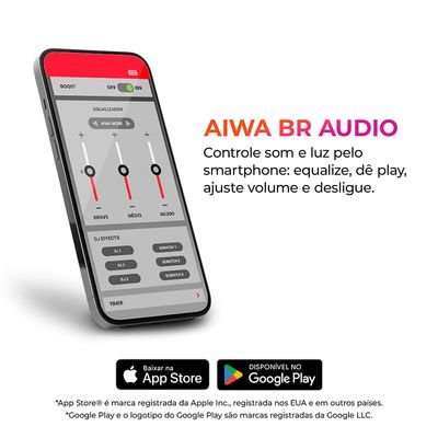 Caixa de Som Speaker AIWA AWS-SP-06-B 10W Bluetooth IPX6 Bivolt