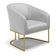 Poltrona Sala Decorativa Kit 2 Stella Base Industrial Dourada Sintético Cinza D03 - D'Rossi