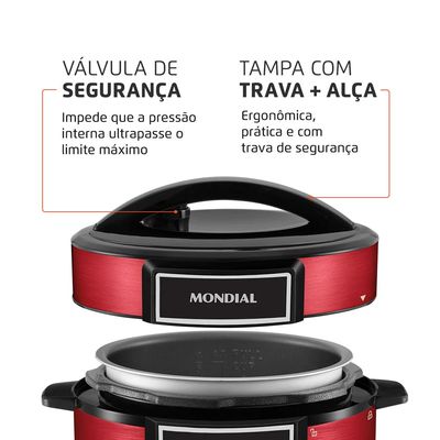 Panela de Pressão Elétrica Digital Mondial PE39 5L 127V