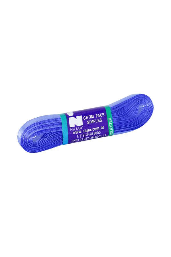 Fita de Cetim Nº01 7mm Peça com 10m Azul