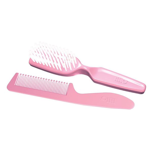Conjunto Pente e Escova para Cabelo Lillo Rosa